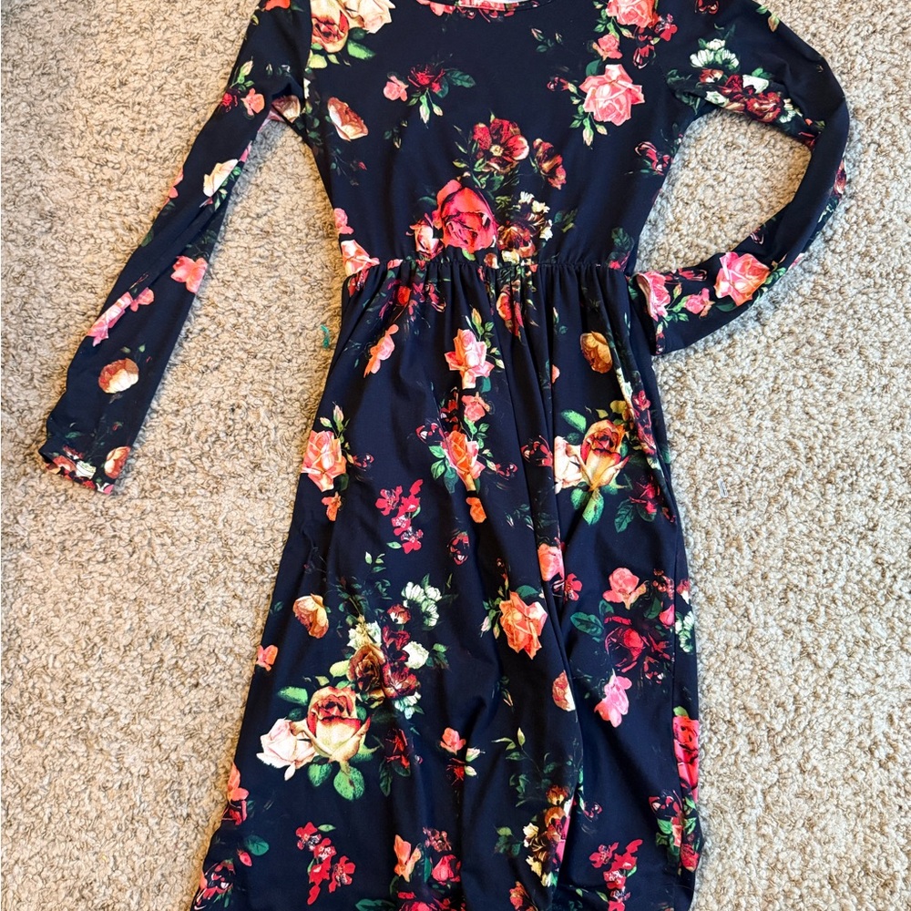 Floral Long Sleeve Kids Dress